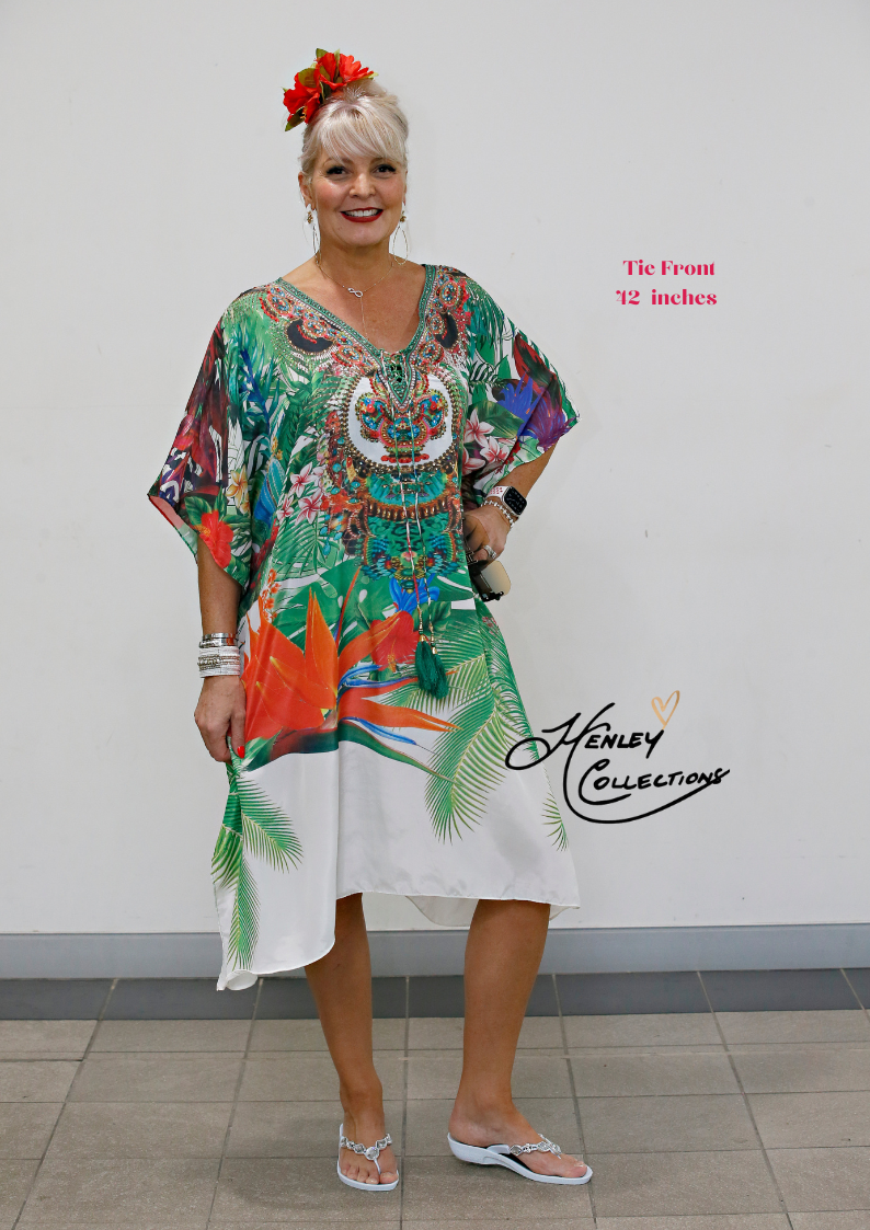 3/4 KAFTAN WITH TIE-FRONT