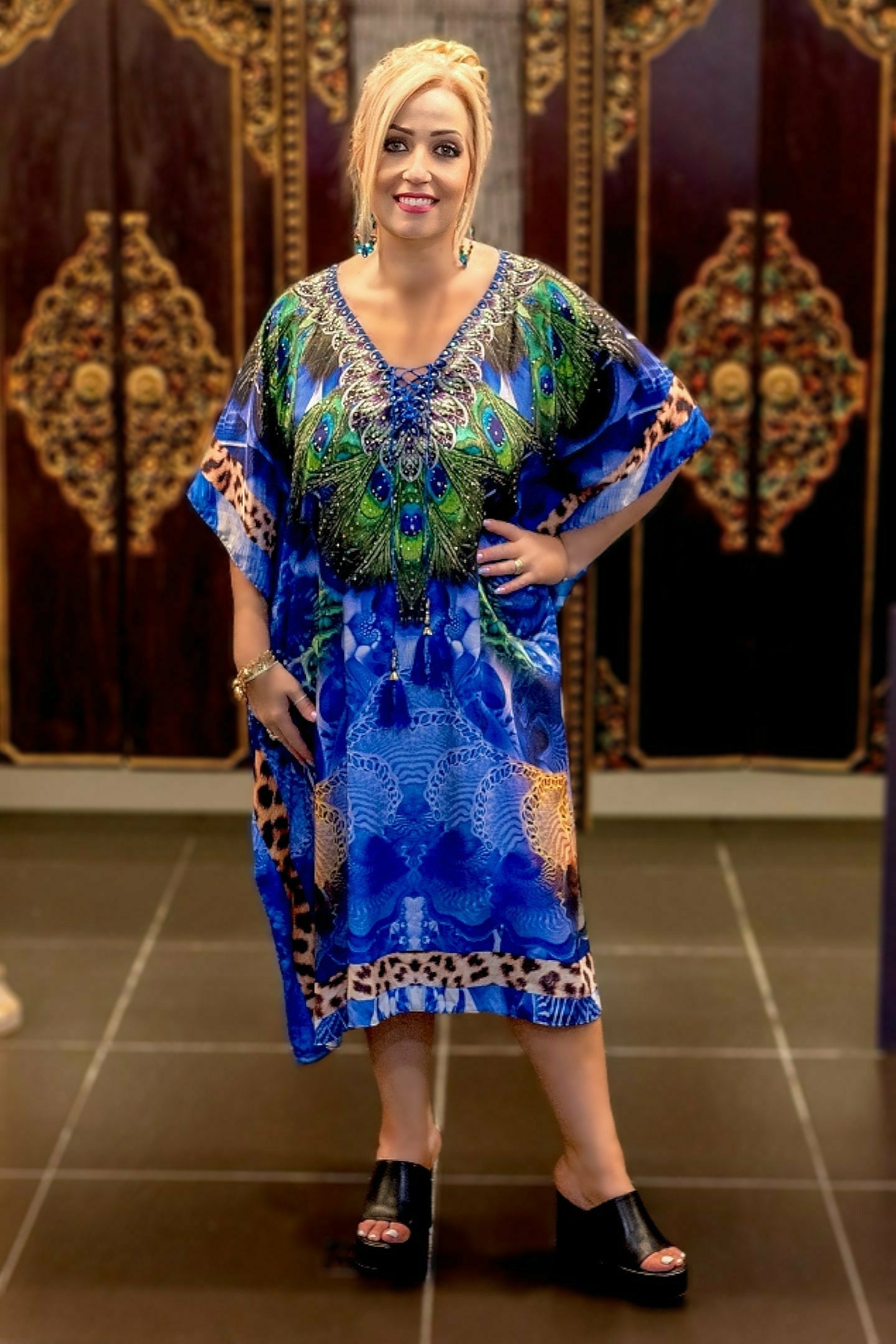 FIRST EDITION COLLECTION - 3/4 Kaftan with Tie Front henleycollections