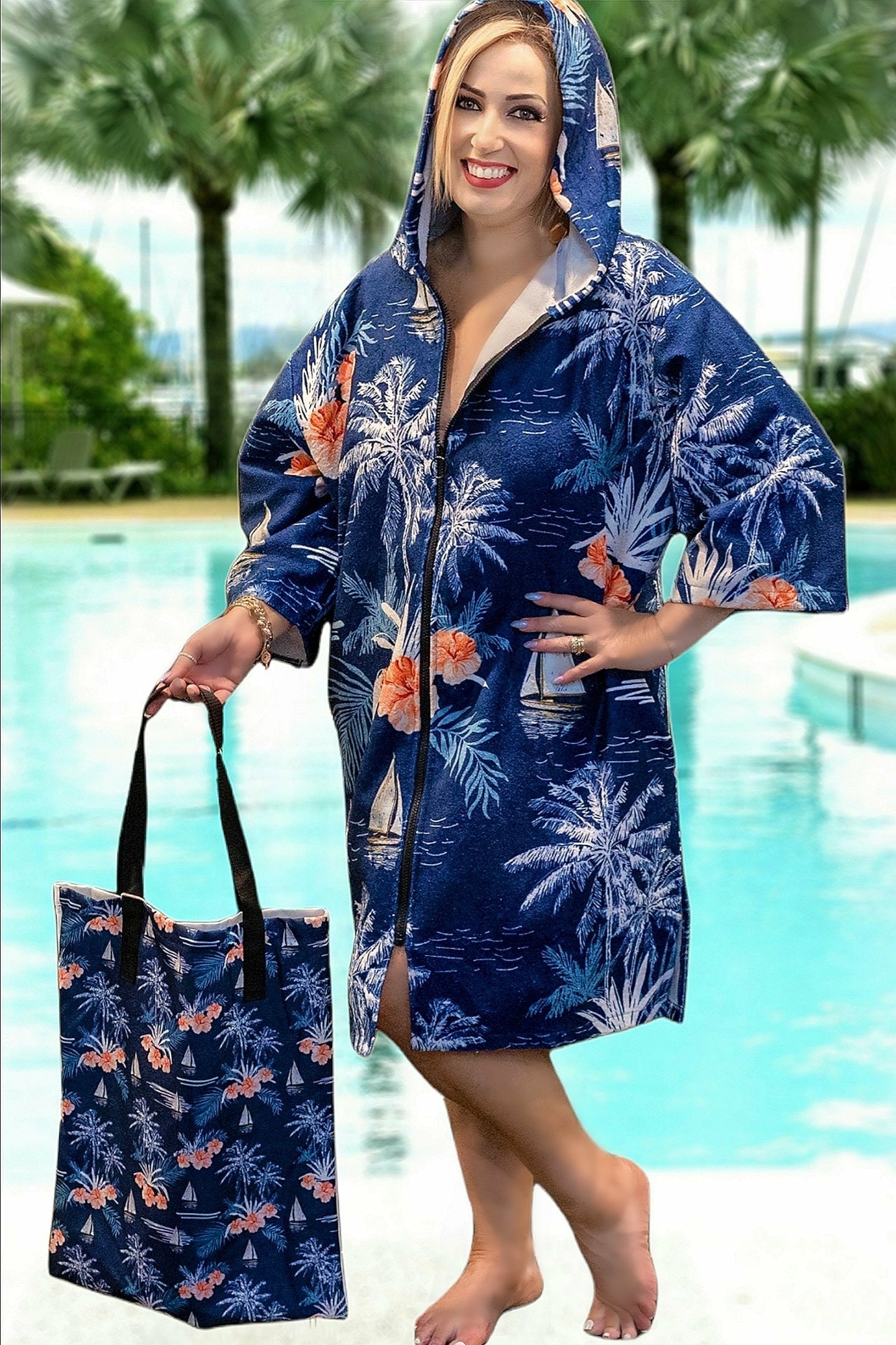 BEACH PONCHO WITH MATCHING BAG henleycollections